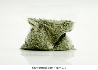 A Baggie Filled With Dried Catnip