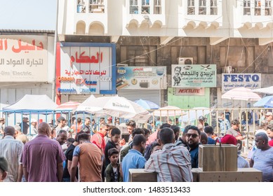 Baghdad, Iraq – July 5, 2019: A Lot Of  People At A Street Market Buying, Amazing Shopping Day.