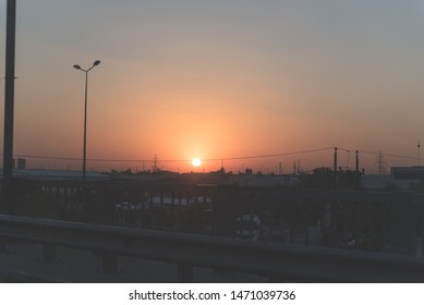 Baghdad, Iraq – Jun 30, 2019: Night Sunset