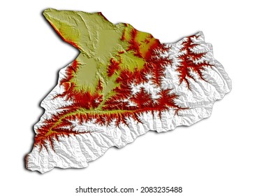 Baghlan Afghanistan 3D render relief map. - Shutterstock ID 2083235488