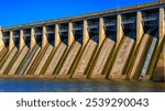 Bagnell Dam, 148-foot tall concrete gravity dam, built in 1931 at the Osage River in Lake Ozark, Miller County, Missouri, United States