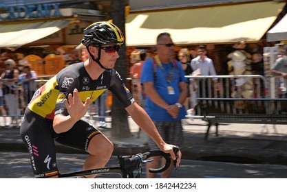 Bagneres De Luchon, France - July 25, 2018: Belgian Champion Yves Lampaert