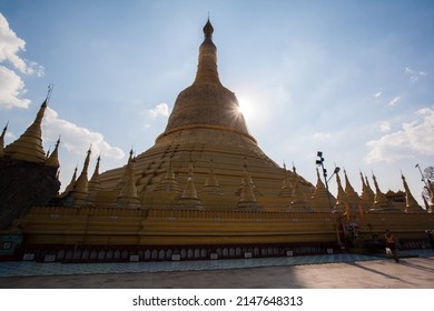 BAGO, MYANMAR - MARCH 03 : Unidentified peoples visit Shwemawdaw Pagoda, It's often referred to as the Golden God Temple. At 375 feet in height and the tallest pagoda in Myanmar on Mar 03, 2015