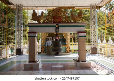 BAGO, MYANMAR - MARCH 04 : Unidentified people visit The Shwethalyaung Buddha, The Statue is a reclining Buddha, which has a length of 55 metres and height of 16 metres on Mar 04, 2015
