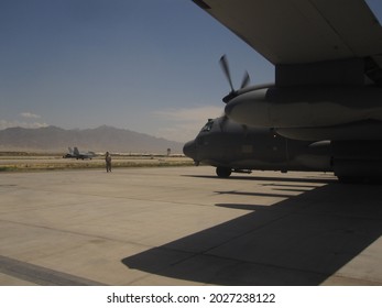 BAGRAM AIR BASE, AFGHANISTAN - CIRCA JULY 2012: MC-130P Sits On The Tarmac At Bagram Air Base, Afghanistan