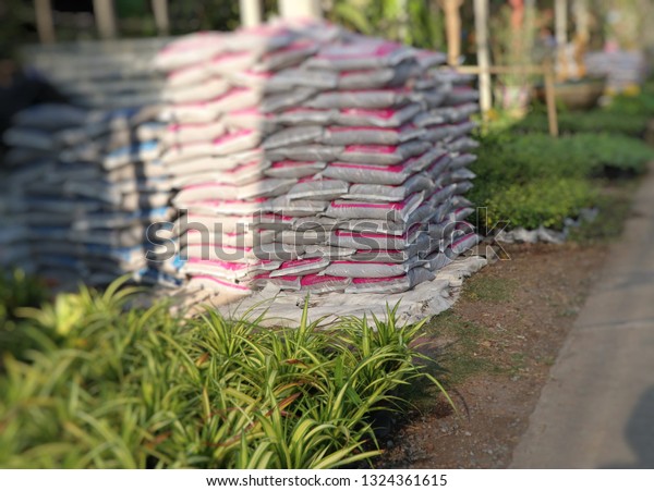 Bags Garden Soil Sale Stock Photo Edit Now 1324361615