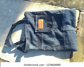 Bags Made From Old Blue Jeans.