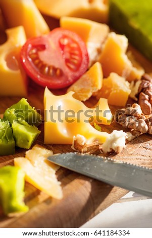 Similar – Image, Stock Photo Baked eggs in baguette bread. Breakfast with eggs and loaf