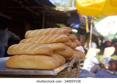 Baguette french bread on Vietnamese market