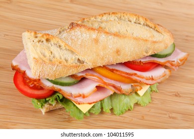 baguette with ham