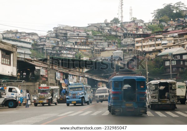 BAGUIO CITY,\
PHILIPPINES - December 28, 2011 : Street traffic shown in Northern\
Luzon\'s center of business\
city.