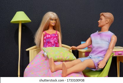 Bahia, Brazil. May 12, 2020. Dolls in Barbie's bedroom. Barbie and Ken. Editorial use only.