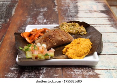 Bahia Dish, With Abará, Vatapá, Carurú And Fried Shrimp.