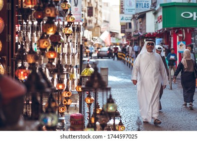 Bahrain City / Bahrain - January 15, 2020: Local Muslim People Shopping In Souq Bazaar Area In Old Town Downtown Bahrain