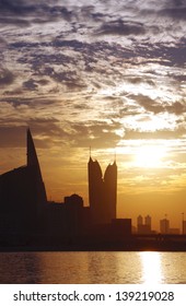 Bahrain Financial Harbour & WTC during sunset
