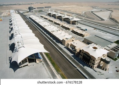 Bahrain. Manama. F1 Circuit. 3/8/2014. The First Ever Formula 1 Circuit Build In The Middle East In Preparations For The First Race. Ariel View From The Grand Stand.