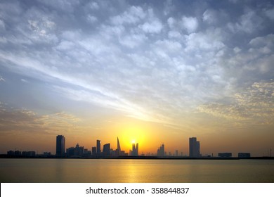 Bahrain Skyline during sunset