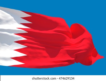 Bahrain Wave Flag HD Kingdom Of Bahrain (3D Render)