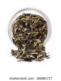 Bai Mu Dan (White Peony) Chinese White Tea Isolated On White Background 