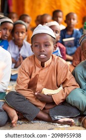 Baidoa, Somalia May 15, 2019: African Children Studying In Poor Conditions