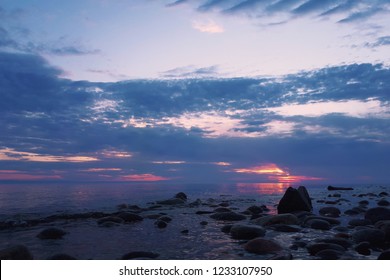 Baikal, Irkutsk region / Russia - 06/‎11/‎2018: Dawn on Lake Baikal - Shutterstock ID 1233107950