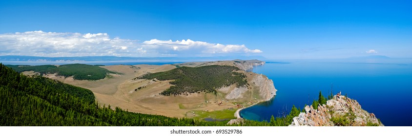 Baikal Lake Summer Landscape, View From A Cliff, Russia