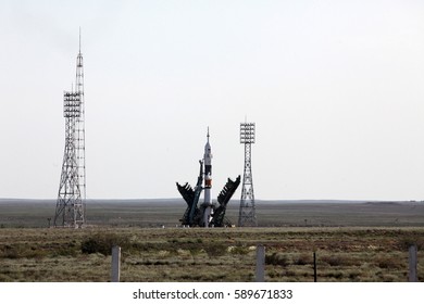 BAIKONUR, KAZAKHSTAN - 15 May 2012 Soyuz TMA-M Spacecraft Are Launched Aboard The Soyuz FG Rocket