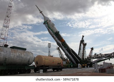 BAIKONUR, KAZAKHSTAN - 15 May 2012 Soyuz TMA-M Spacecraft Are Launched Aboard The Soyuz FG Rocket