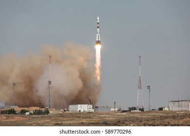 BAIKONUR, KAZAKHSTAN - 22 July 2012 Launch Of A Soyuz FG Rocket