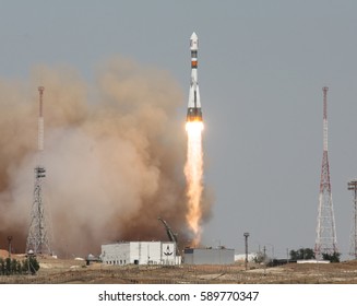 BAIKONUR, KAZAKHSTAN - 22 July 2012 Launch Of A Soyuz FG Rocket