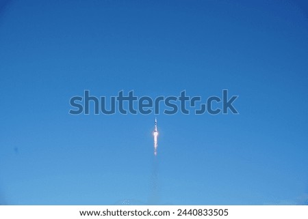 Baikonur, Kyzylorda region, Kazakhstan – October 11, 2018: The launch of the Soyuz MS-10 manned transport spacecraft, which ended in an accident.