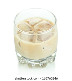 Baileys Liqueur In Glass Isolated On White