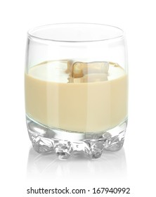 Baileys Liqueur In Glass Isolated On White