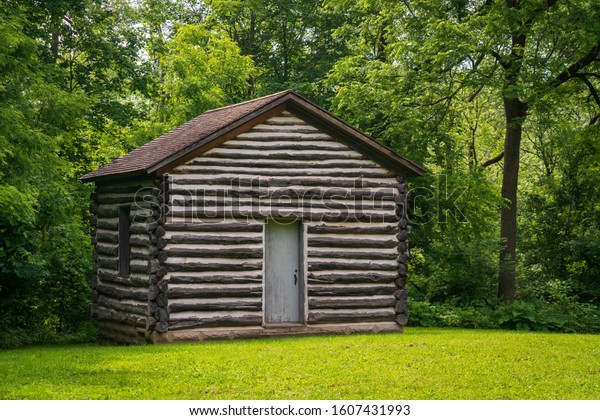 Bailly Homestead Log Cabins Indiana Dunes Royalty Free Stock Image