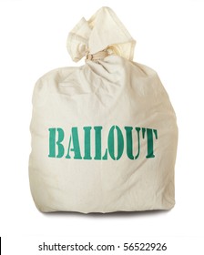 Bailout.  Money Bag Isolated On White Background