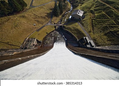 Baitings Dam, West Yorkshire, England, Looking Over The Edge