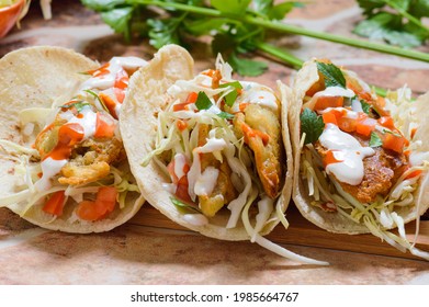 Baja California Style Fish Tacos With Toppings