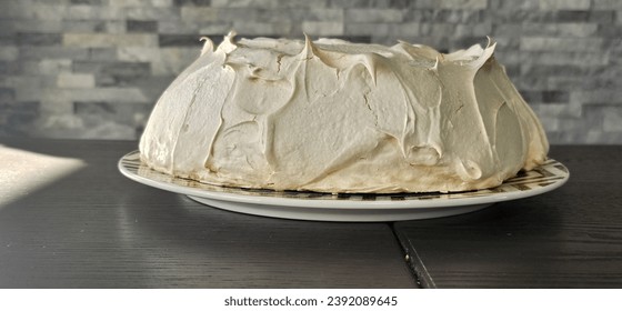 Baked Alaska Cake or Pavlova Cake