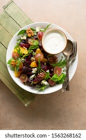 Baked Beet Roots Salad With Oranges And Cheese 