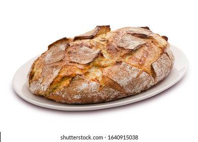 baked bread on white plate - Shutterstock ID 1640915038
