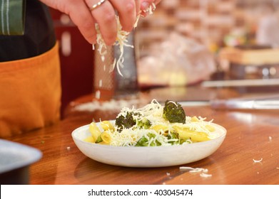 Baked Broccoli And Pasta With Melted Cheese