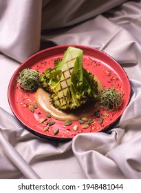 Baked Broccoli Side Dish On A Plate