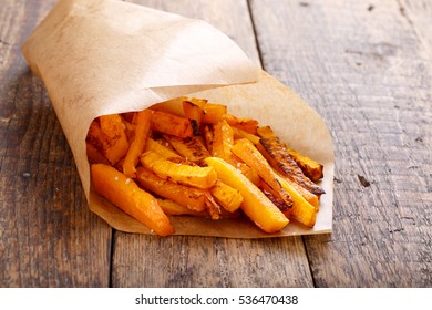 Baked Butternut Squash Fries With Sea Salt. Pumpkin Chips.