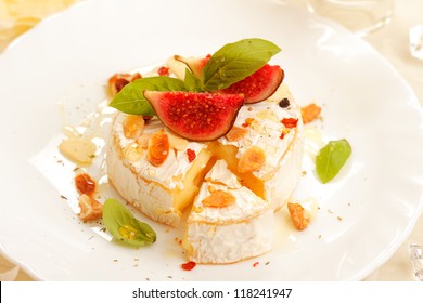 Baked Camembert With Fig And Fresh Herbs