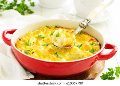 Baked Cauliflower With Cheese.