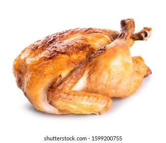 Baked Chicken On White Background