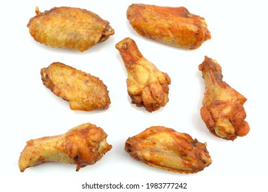 Baked Chicken Wings On A White Background