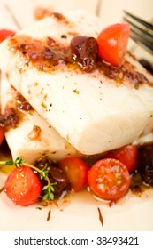 Baked Cod With Tomato And Olive Salad