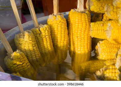 Baked corn called elotes in Guatemala.