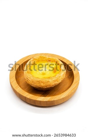 Baked Dim sum with white background Tea egg tarts in the afternoon
